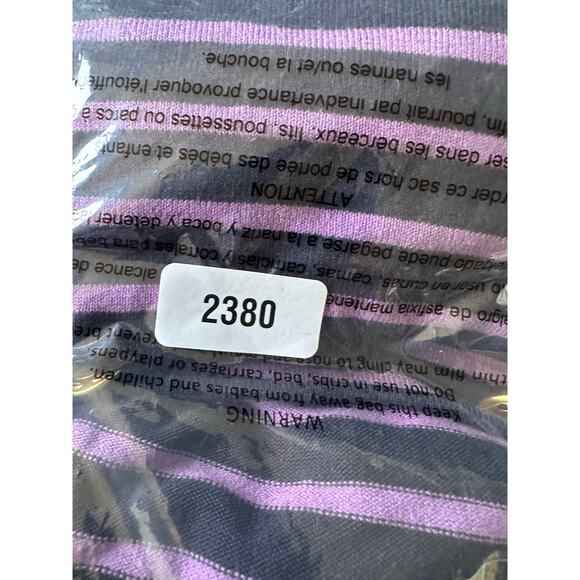 J.McLaughlin Striped Knit Sweater Purple Navy Gold Buttons S - Picture 8 of 8